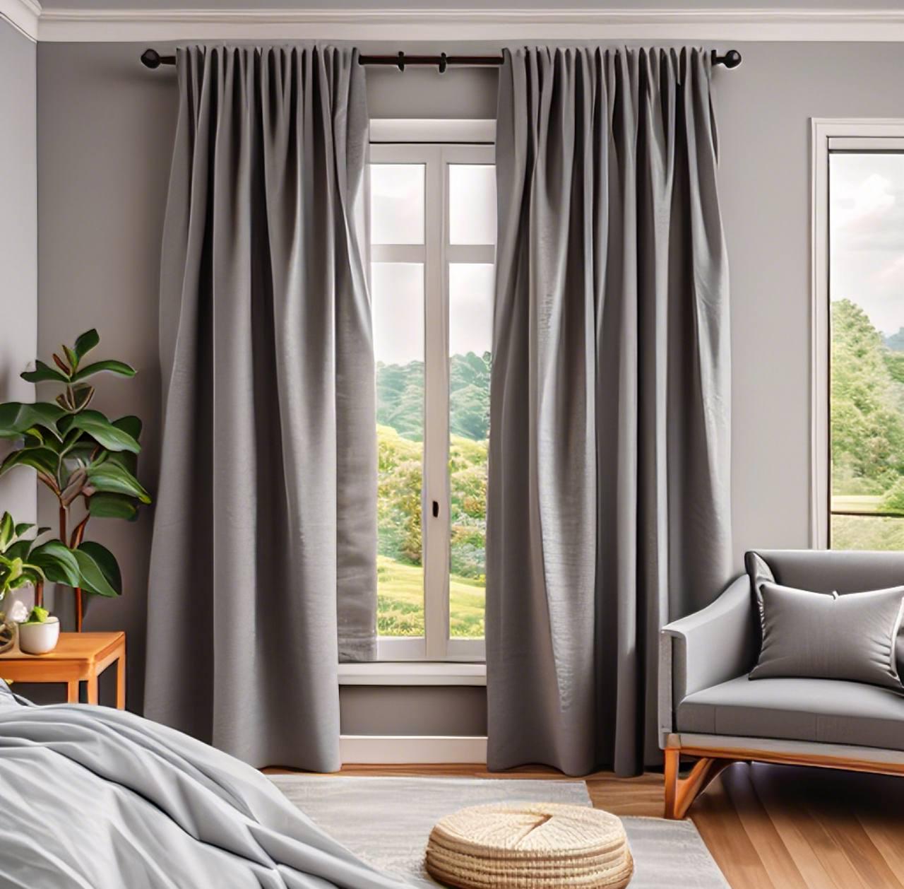 Тюль из льна на тесьме 450x255 см Серый (72)