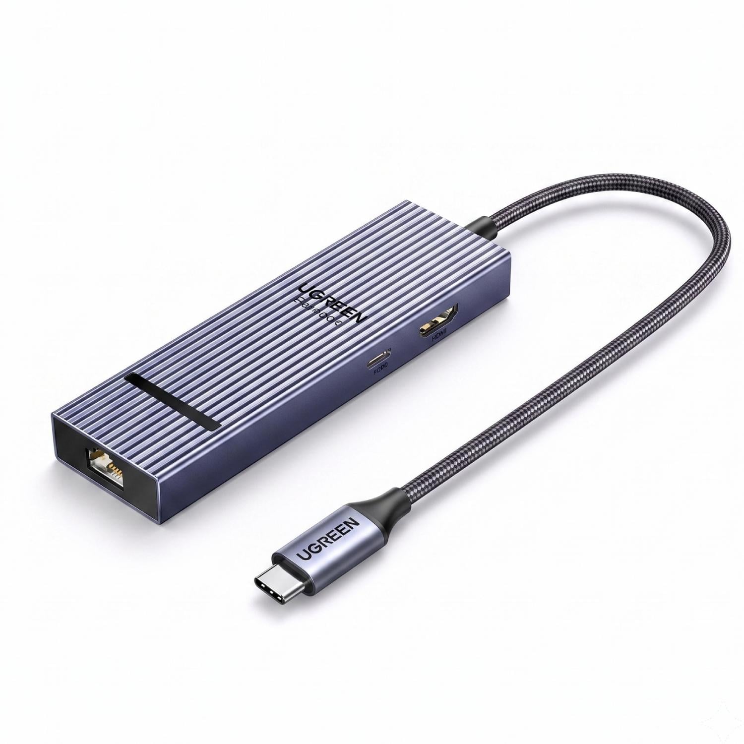 Док-станция USB-C UGREEN Revodok CM828 6в1 3 порта USB 3.2 /2 USB-A/1 USB-C/HDMI 2.0 Серый (55542)