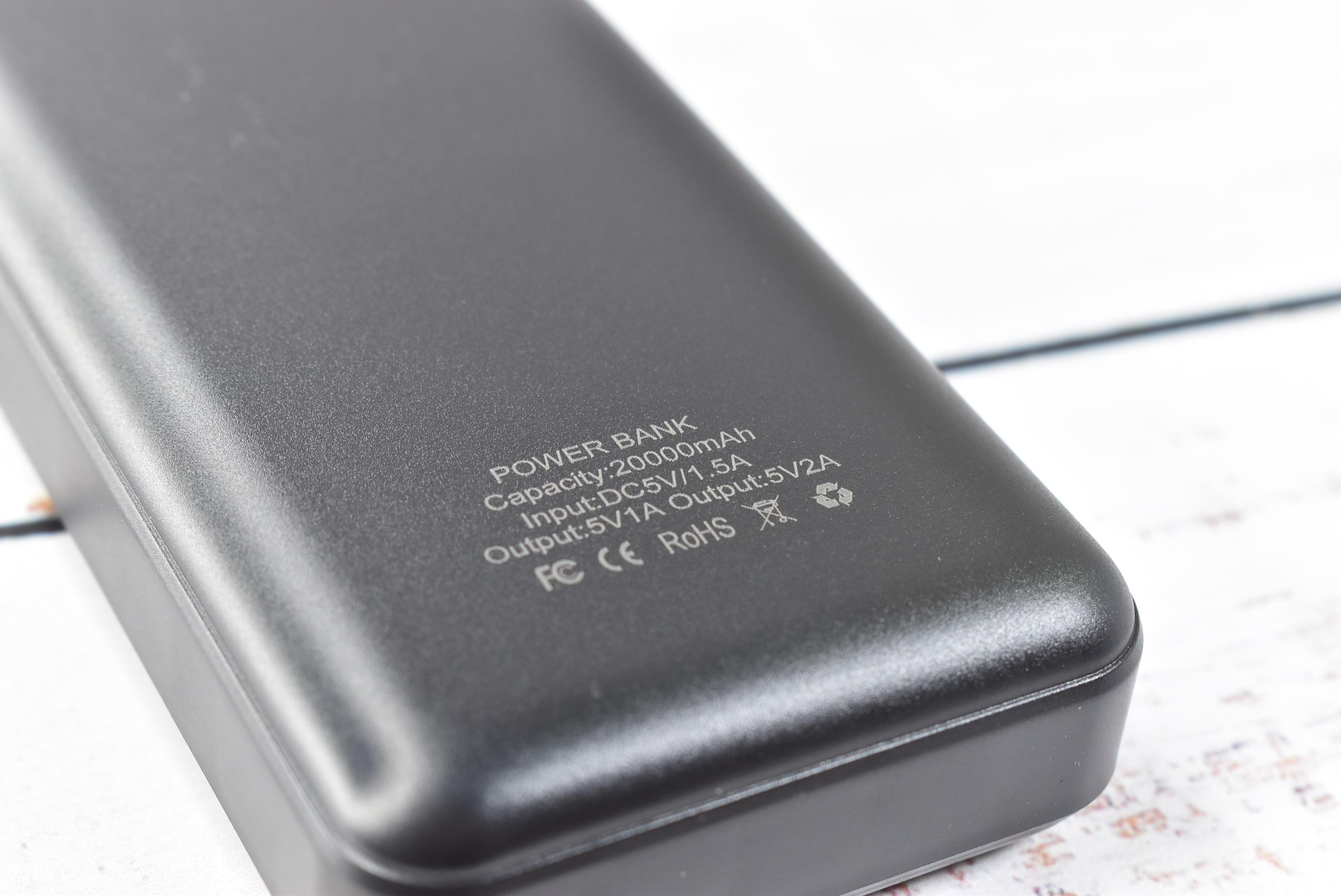 Повербанк KJ-P16 20000 mAh 5В с фонариком Black - фото 7