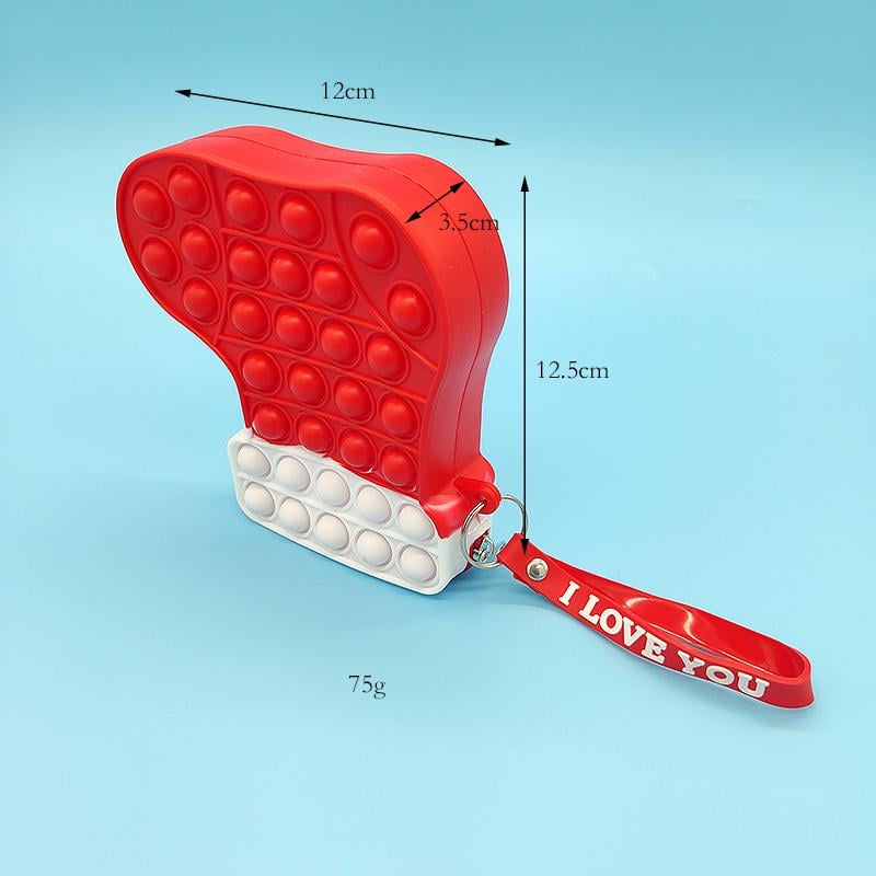 Игрушка антистресс Pop It Рождественский носок сумочка на молнии (151102) - фото 3