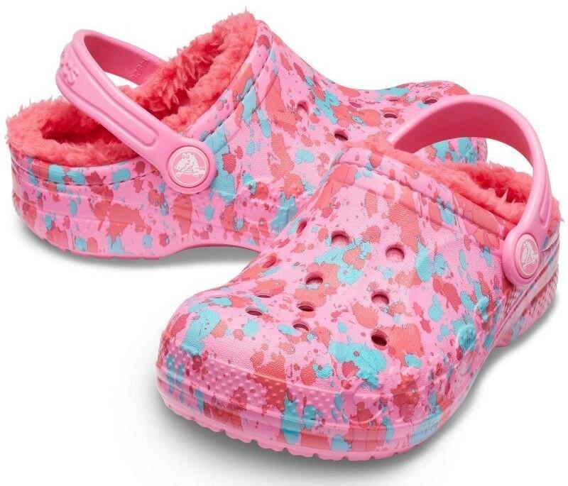 Крокси для дівчинки Crocs Baya Printed Lined Clog K Pink р. 30/31 Рожевий (25702)