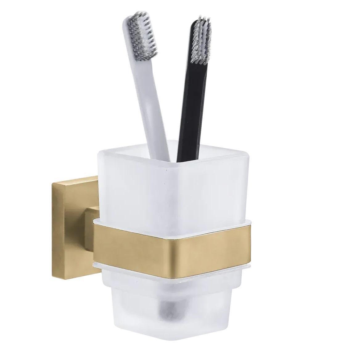 Стакан для зубных щеток VBI Jupiter настенный Золотой матовый (RM-VBI-040604BG)