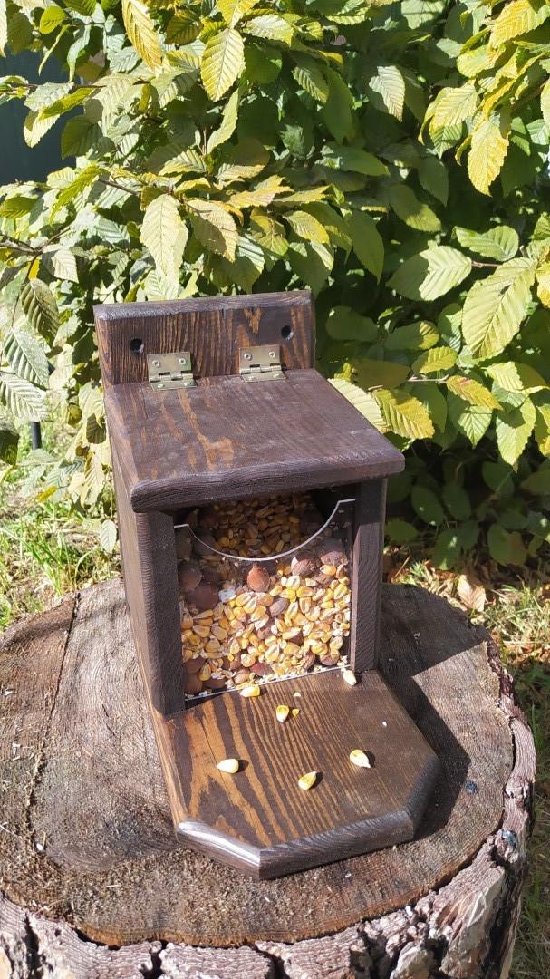 Кормушка для белок Сюрприз из древесины Эбеновое дерево 27х25х16 см - фото 5 Кормушка для белок Сюрприз из древесины Эбеновое дерево 27х25х16 см - фото 5