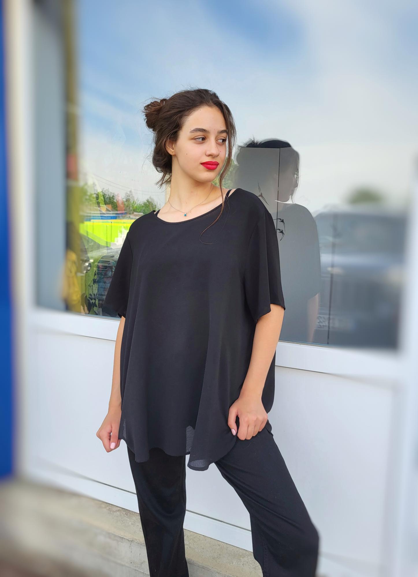 Блузка женская Only 12875 Oversize 3XL Черный - фото 2