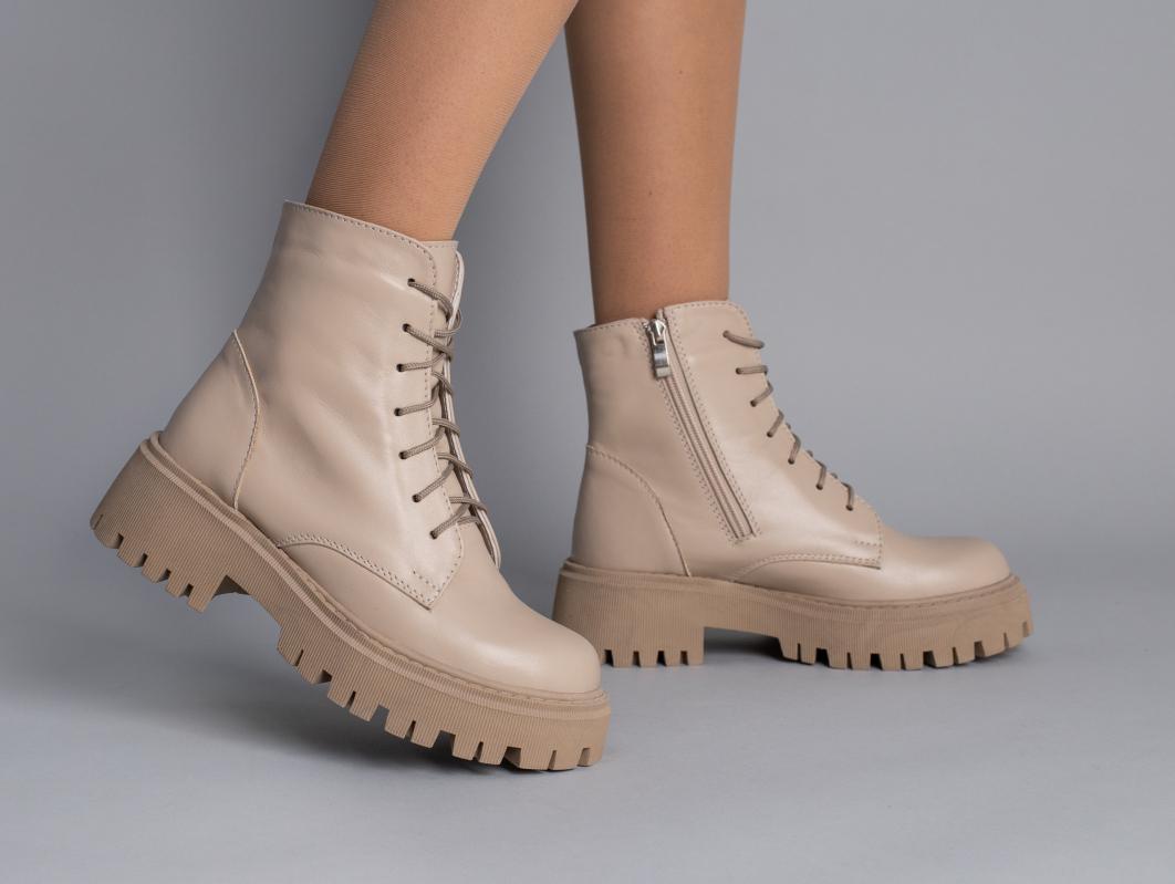 Ботинки женские кожаные зимние р. 38 Латте (5584-4з/38)