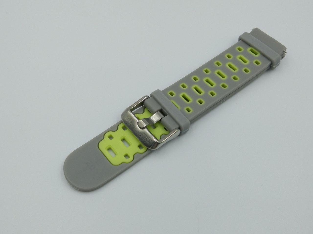 Ремешок для смарт-часов MiJobs Sport силиконовый 22 мм Серый/Зеленый (1692P)