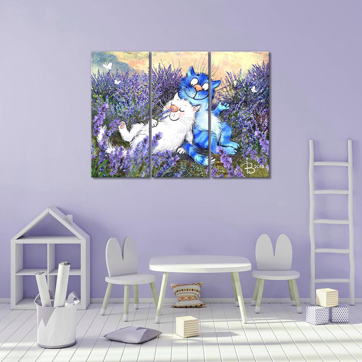 Модульная картина Лаван-да-ааа... 3 модуля 50x75 см