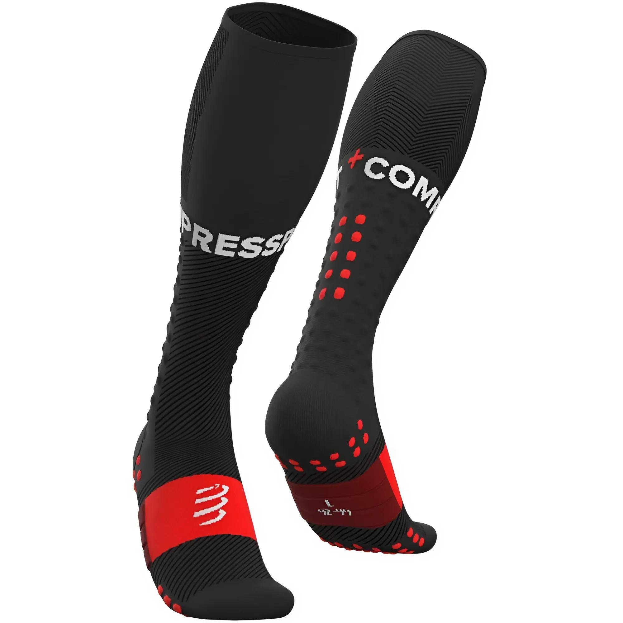 Компрессионные гольфы Compressport Full Socks Winter Run T2 34-38 см Black/High Risk Red (CFSU3109012T2)