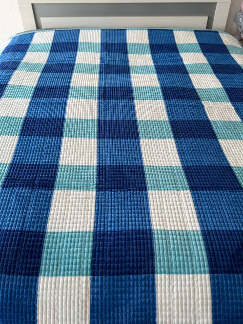 Покривало велюрове 200х230 см Синій (Д-al-klit-004) - фото 3 Покривало велюрове 200х230 см Синій (Д-al-klit-004) - фото 3