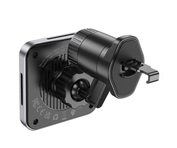 Держатель автомобильный магнитный Hoco HW15 Wireless с функцией беспроводной зарядки 15W 2A Black - фото 3