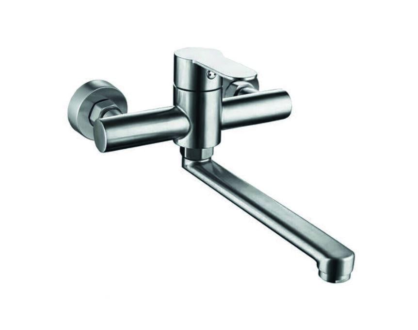 Смеситель кухонный настенный Zerix DAX-005 нержавеющая сталь SUS304 (ZX4814)