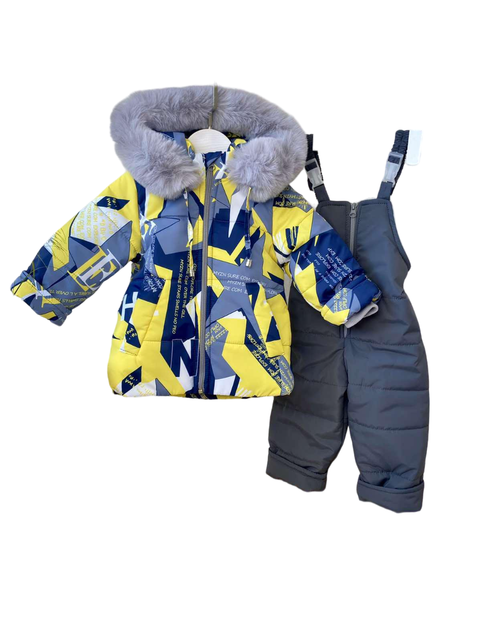 Детский зимний полукомбинезон и курточка раздельный 86 см (21390)