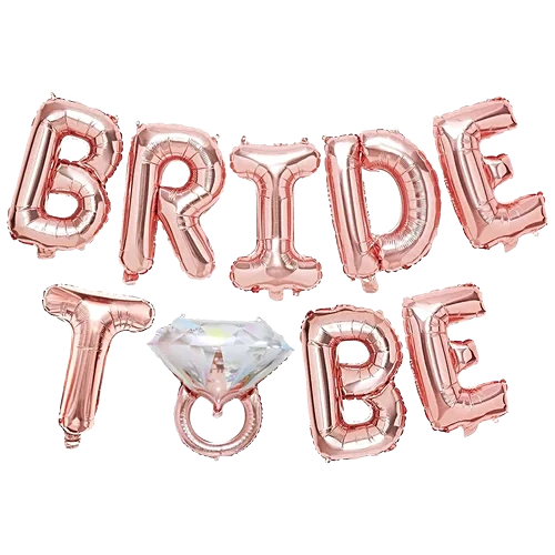 Воздушные шарики фольгированные Bride to be Розовое золото (06)