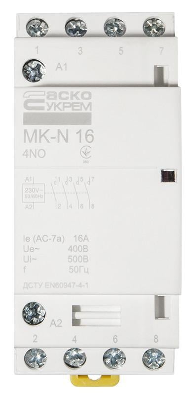 Контактор модульный АСКО-УКРЕМ MK-N 4P 16 А 4NO 220 В (A0040030026)