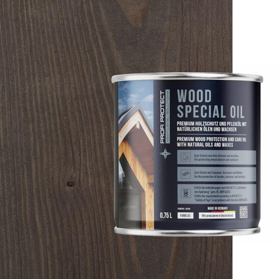 Лазурь на основе пчелиного воска и льняного масла ProfiProtect Wood Special Oil 0,75 л Grau/Braun 75 (20756076) - фото 1