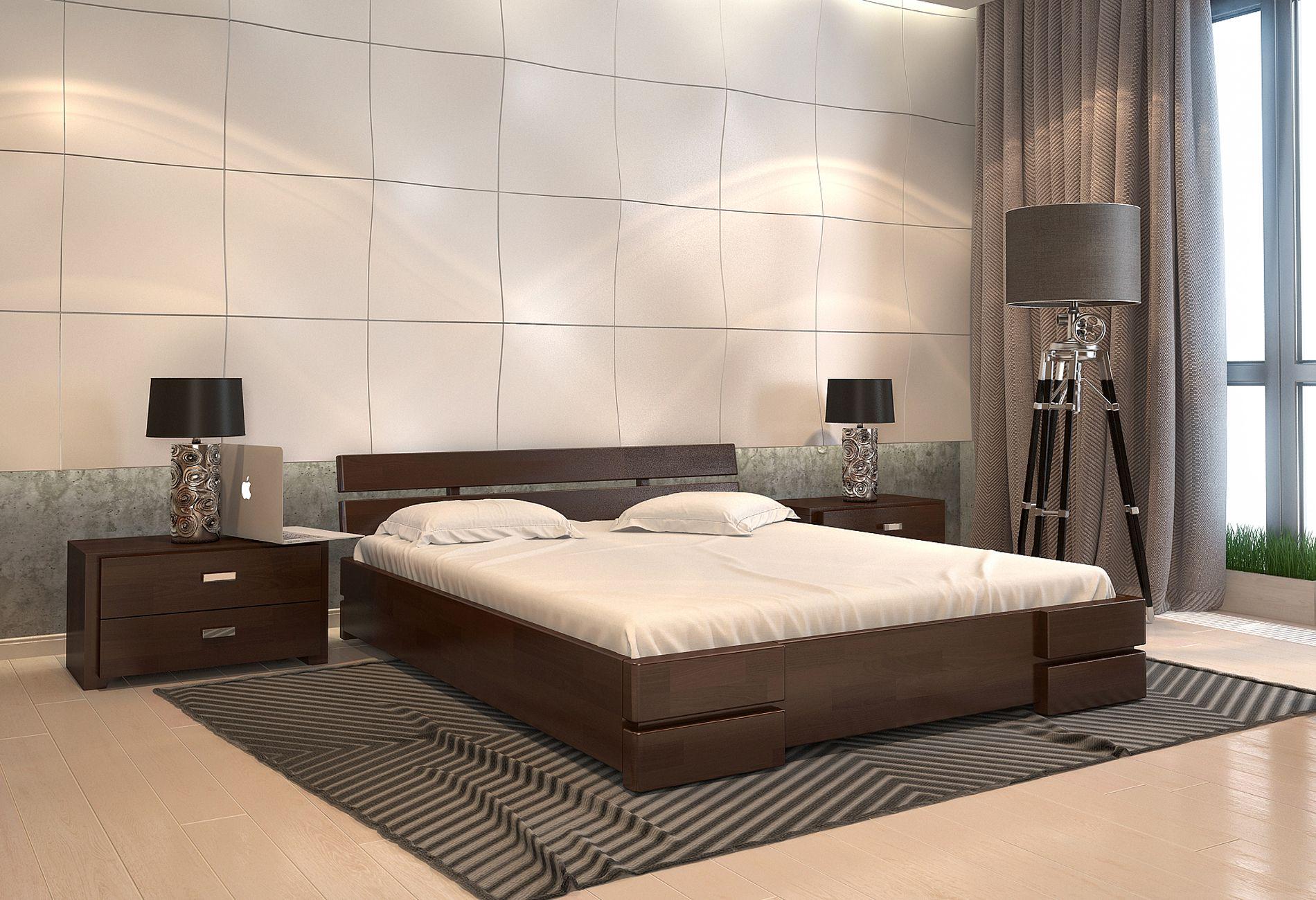 Кровать Arbor Drev Дали из натурального дерева бук 180х200 см Орех темный (3273)