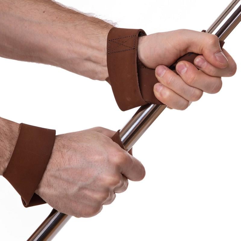 Лямки для тяги ZELART SB-165207 кожа 2 шт. Коричневый (SB-165207) - фото 3