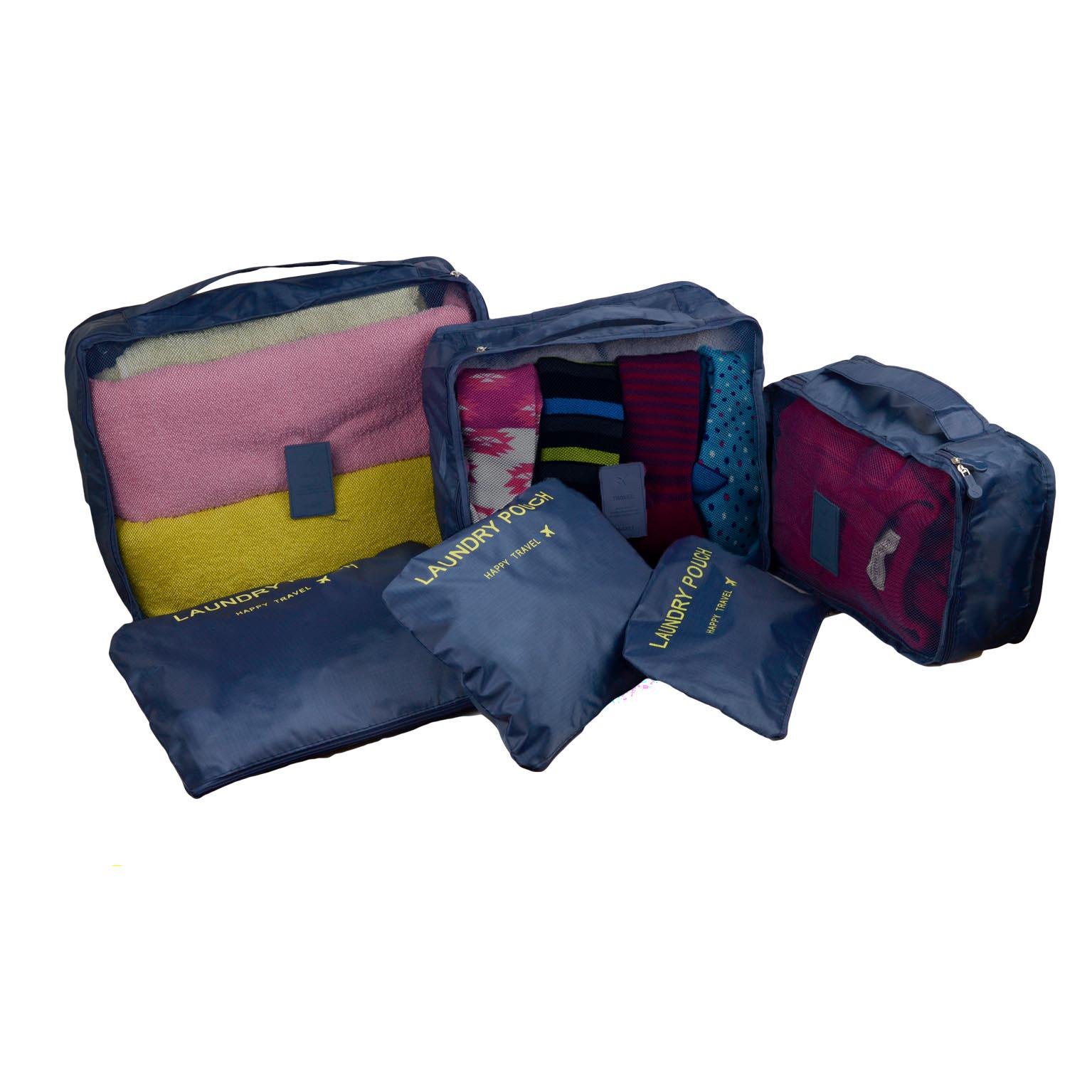 Набір органайзерів для подорожей та дому 6в1 нейлон водовідштовхувальний Синій (КДО-15-4) - фото 2 Набір органайзерів для подорожей та дому 6в1 нейлон водовідштовхувальний Синій (КДО-15-4) - фото 2