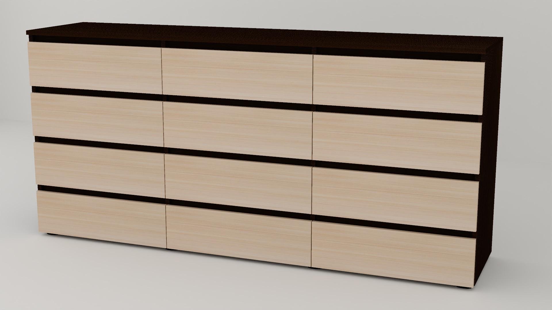 Комод Алекса СН-444/55 190х55х90 см Дуб молочный/Венге магия