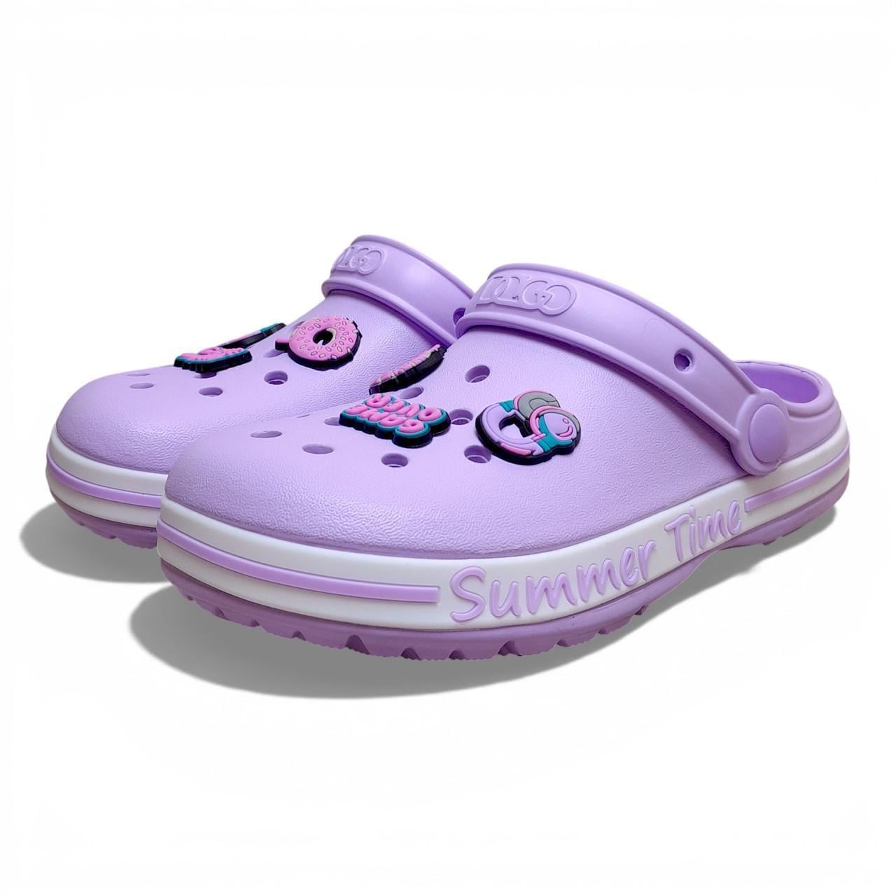 Сабо підліткові dagostyle з джибітсами р. 35 22,5 см Лавандовий (2925377682)