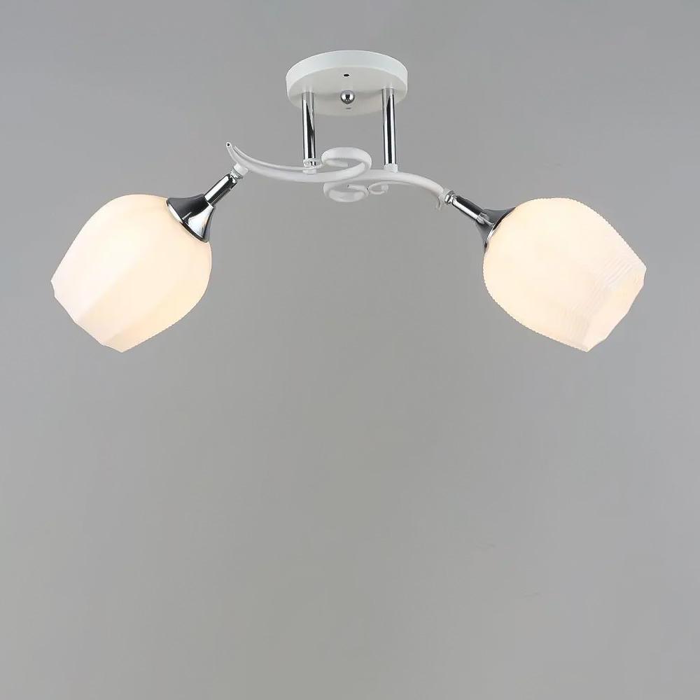 Люстра потолочная Light House SR-19200/2 WT/CH E27 560х190х250 мм Белый/Хром