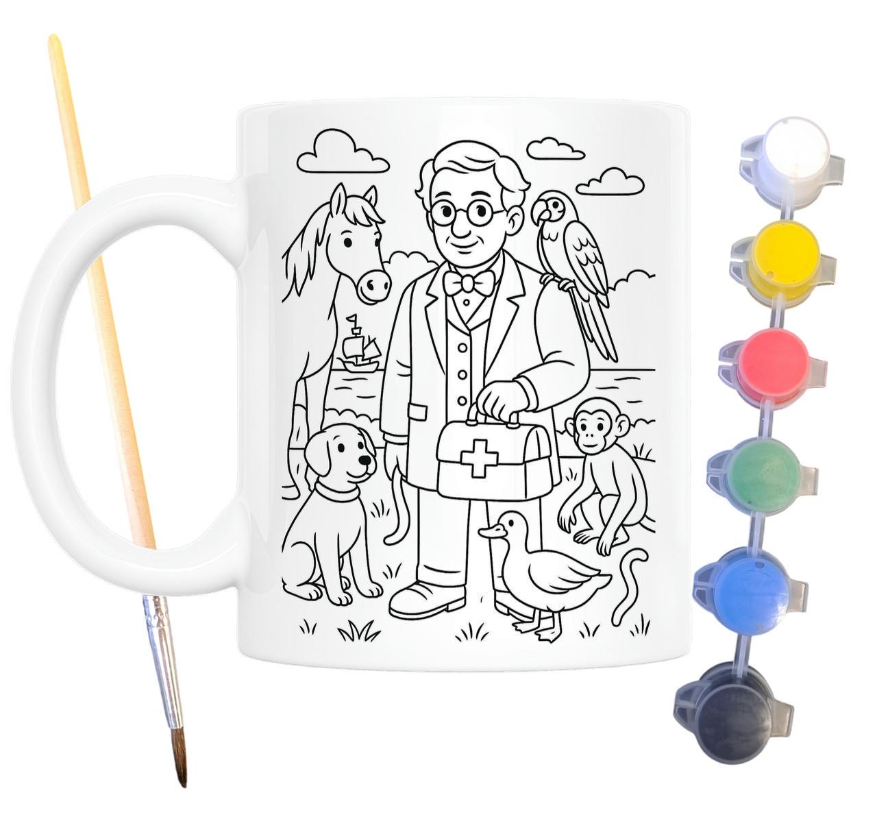 Набір для творчості кружка розмальовка Доктор Дуліттл за мотивами книги Г'ю Лофтінг 330 мл Білий (КР0199) - фото 2 Набір для творчості кружка розмальовка Доктор Дуліттл за мотивами книги Г'ю Лофтінг 330 мл Білий (КР0199) - фото 2