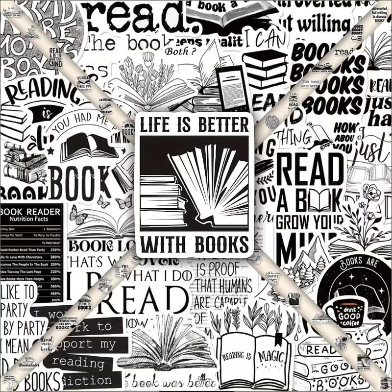 Набор наклейок Book Lover Quotes 54 шт. (ST-BOOKQUOTE-54)