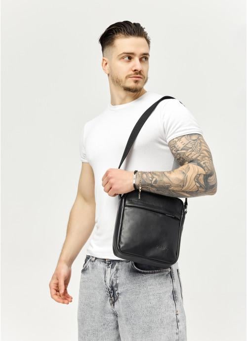 Мужская сумка-мессенджер Sambag через плечо из натуральной кожи Черный (1004019723) - фото 2 Мужская сумка-мессенджер Sambag через плечо из натуральной кожи Черный (1004019723) - фото 2
