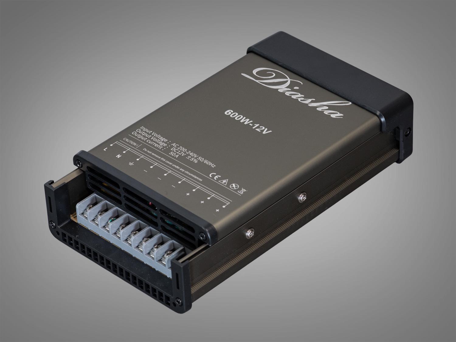 Блок живлення для LED-стрічки 12 В із захистом від дощу 600 Вт 50А (PPF-PW-IP54-12v-600w)