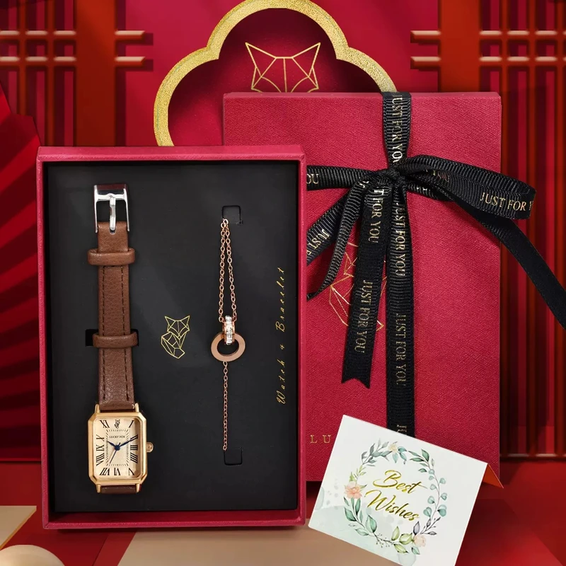 Подарунковий набір Baosaili Lucky Box жіночий годинник та браслет (38369)