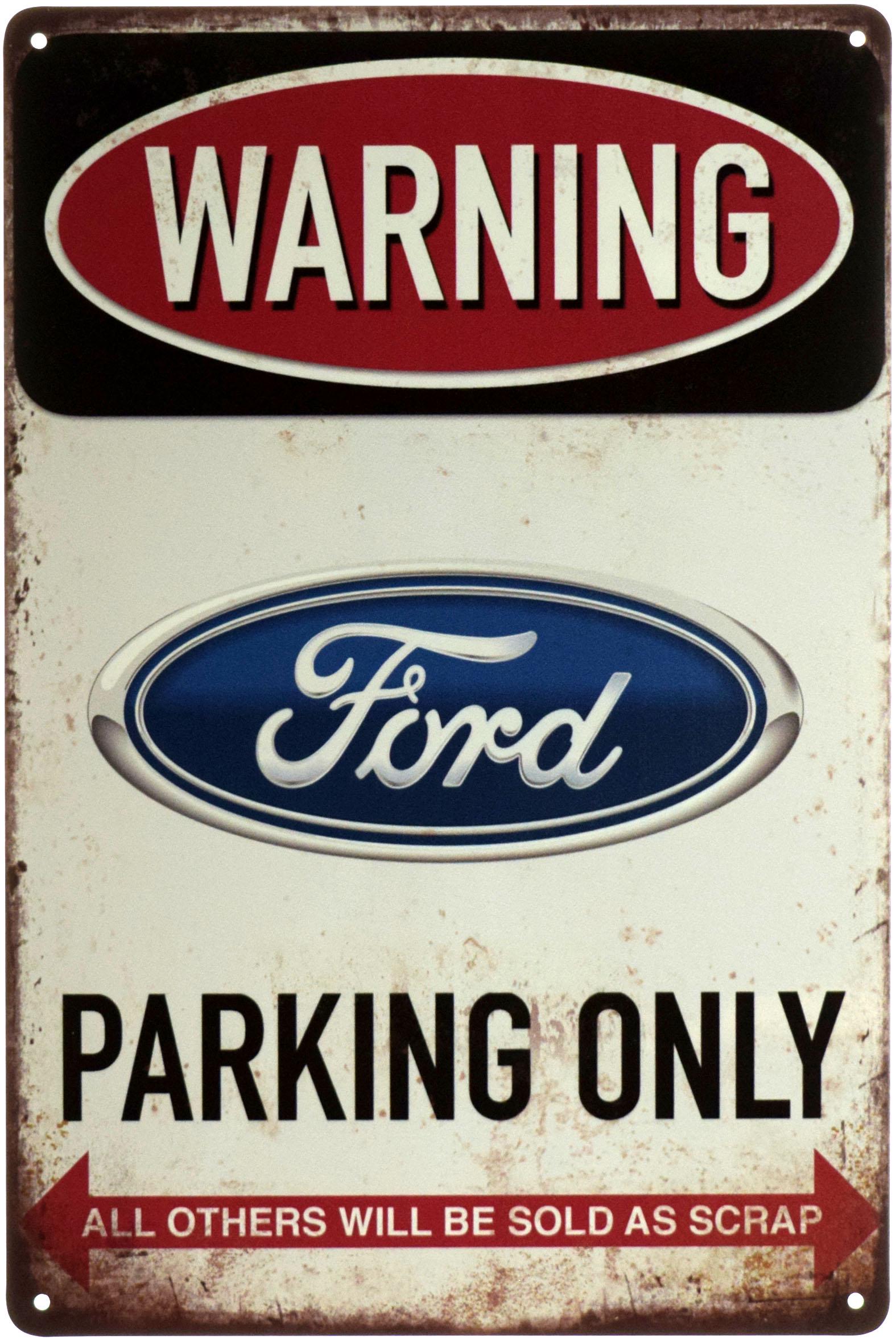 Табличка металева Увага! Парковка Тільки Для Форд/Warning! Ford Parking Only 20x30 см