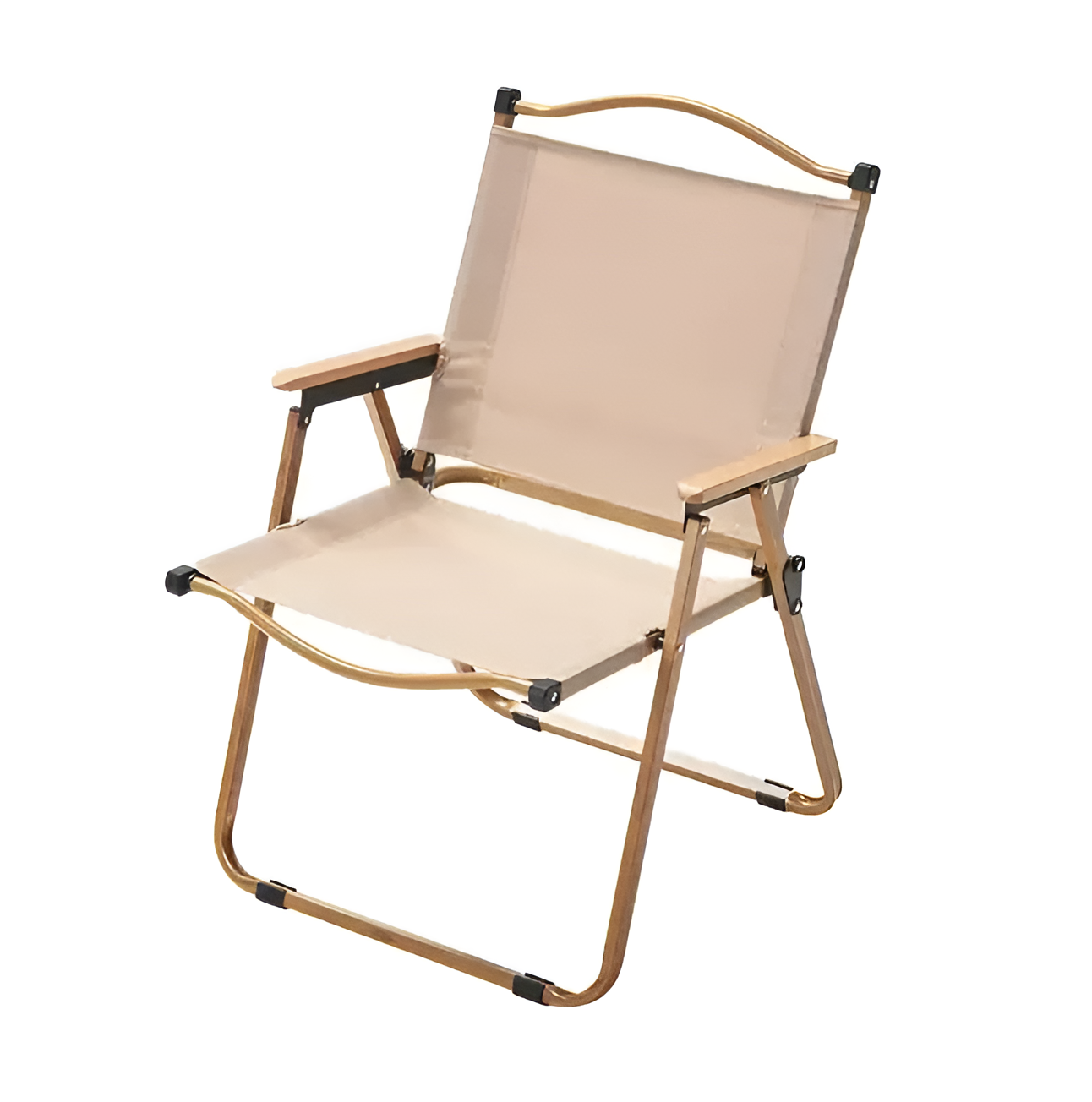 Крісло розкладане з підлокітниками для туризму до 120 кг 76x51x50 см Бежевий (479902-Prob)