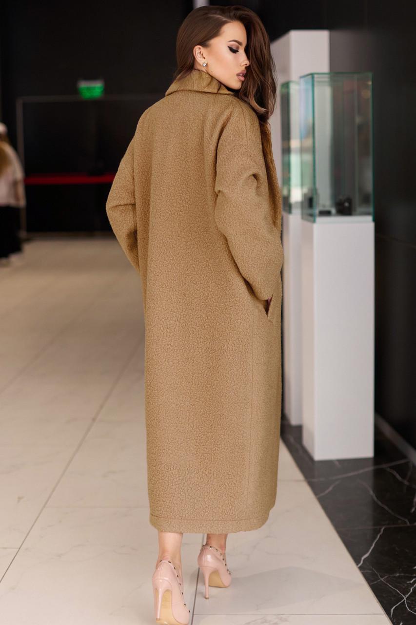 Пальто з еко-букле Seventeen L-XL Коричневий (1822980351) - фото 2