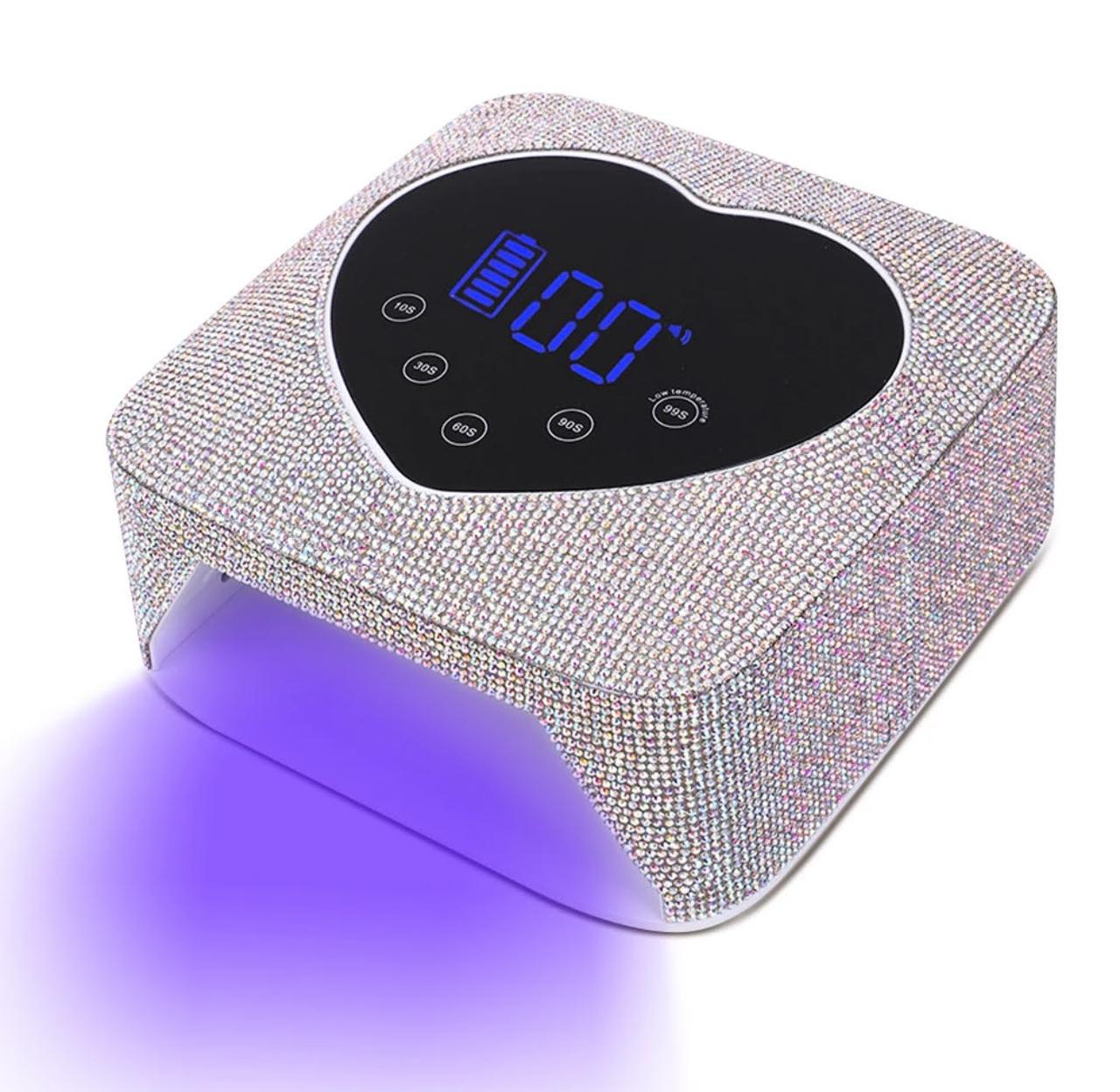 Настільна лампа бездротова UV/LED S20k зі стразами на акумуляторі 9600 mAh 72 Вт