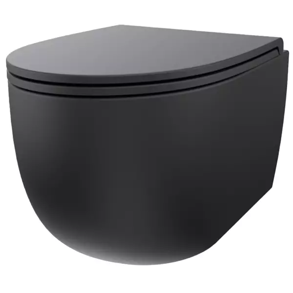 Унитаз подвесной SDR Bull MBK1 MBWCSBLV/MBCWBLRF безобедочный с Silent Vertigo смывом с крышкой Soft-Close Графит (35476175)