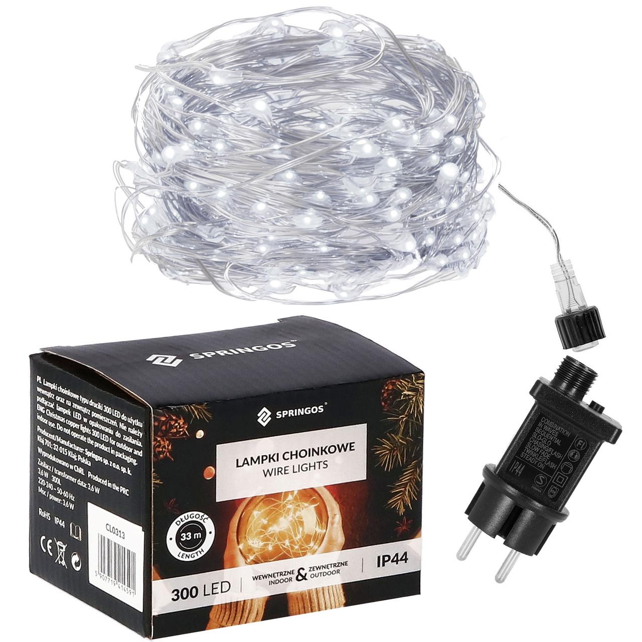 Гірлянда Springos 30 м 300 led Cold White (CL0309 s-vida L)