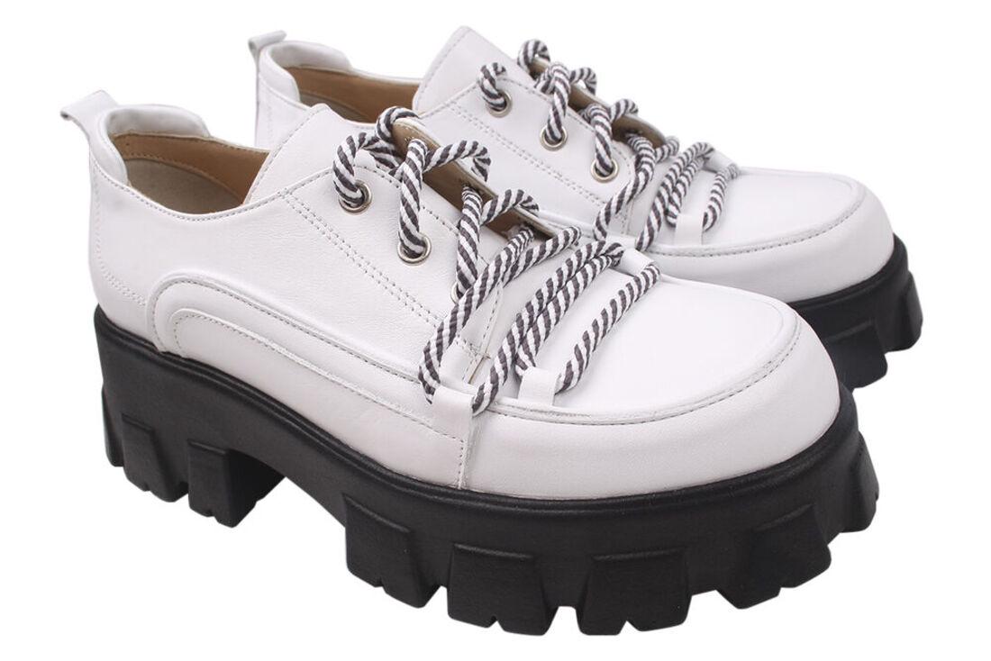 Туфли Aquamarin на платформе женские из кожи р. 40 Белый (1733-20DTC)