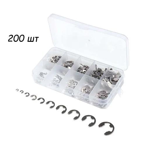 Шайби швидкоз'ємні упорні для вала стальні 1,5-10 мм 200 шт. в кейсі (357819) - фото 2 Шайби швидкоз'ємні упорні для вала стальні 1,5-10 мм 200 шт. в кейсі (357819) - фото 2