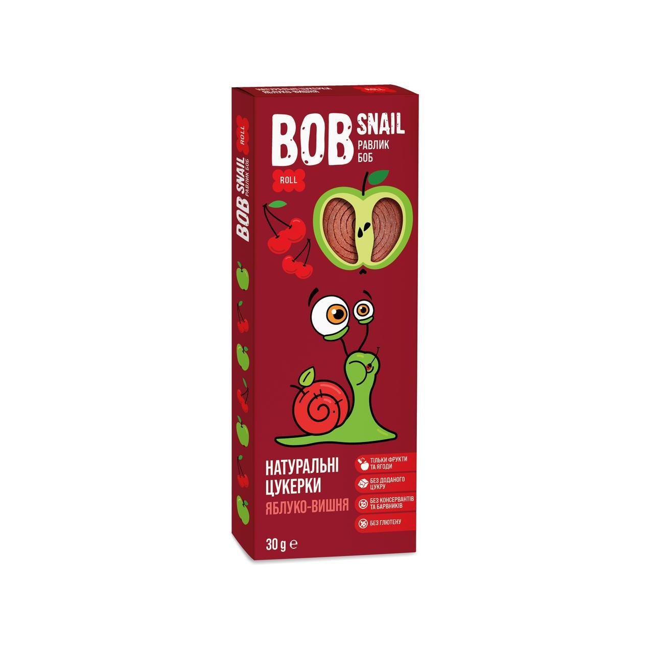 Конфеты натуральные фруктово-ягодные Bob Snail Яблоко-вишня 30 г (2303827383)
