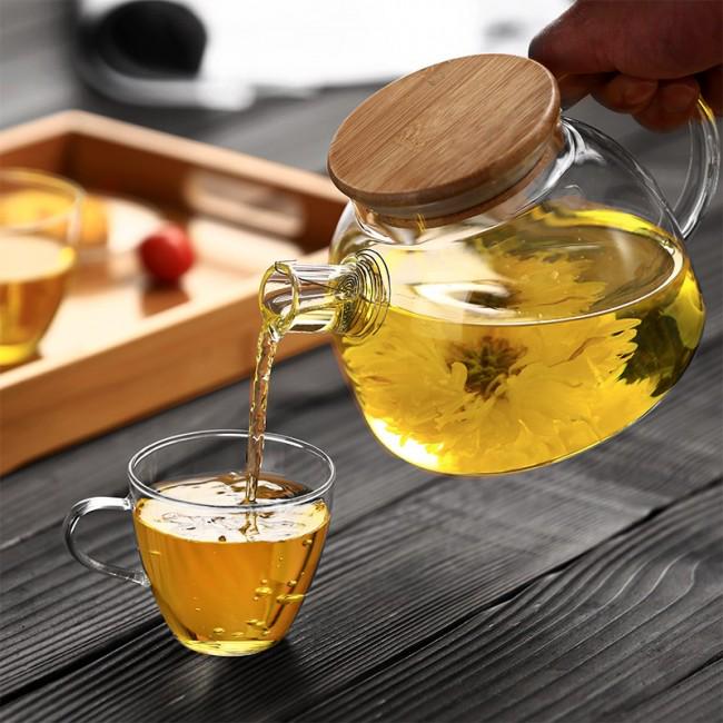 Чайник с бамбуковой крышкой 1000 мл (401474) - фото 2 Чайник с бамбуковой крышкой 1000 мл (401474) - фото 2