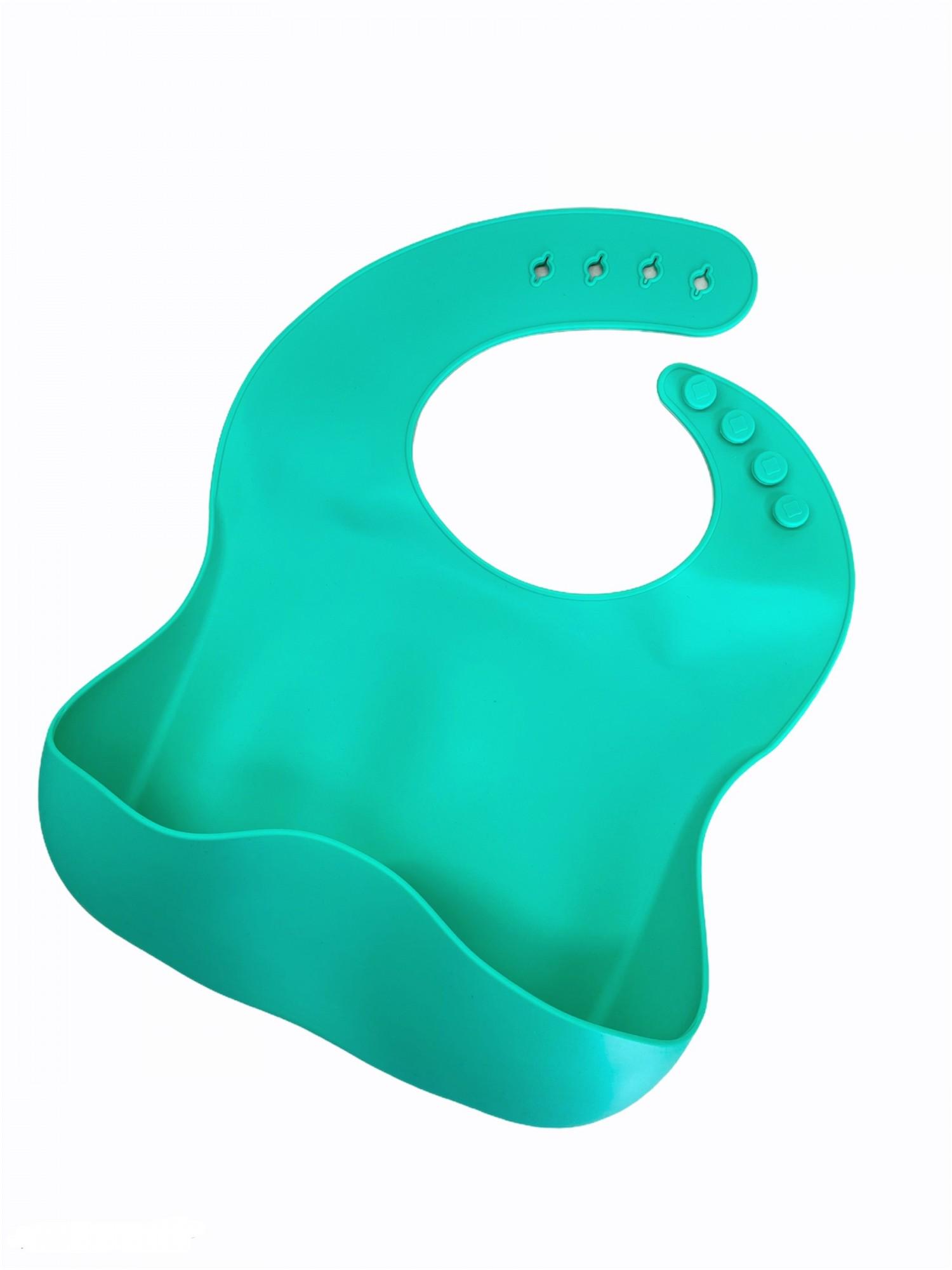 Набор детской силиконовой посуды с присоской тарелка/ложка/нагрудник/поильник Мятный (24043430) - фото 2 Набор детской силиконовой посуды с присоской тарелка/ложка/нагрудник/поильник Мятный (24043430) - фото 2