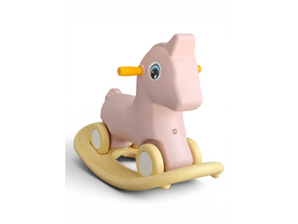 Каталка-качели детские Happy Pony MN616 2в1 от 1 года до 20 кг Розовый (MN616-3 ap)