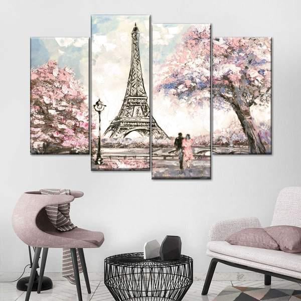 Модульная картина KIL Art Прогулка по Парижу из четырех частей 129x90 см (M4_L_72)