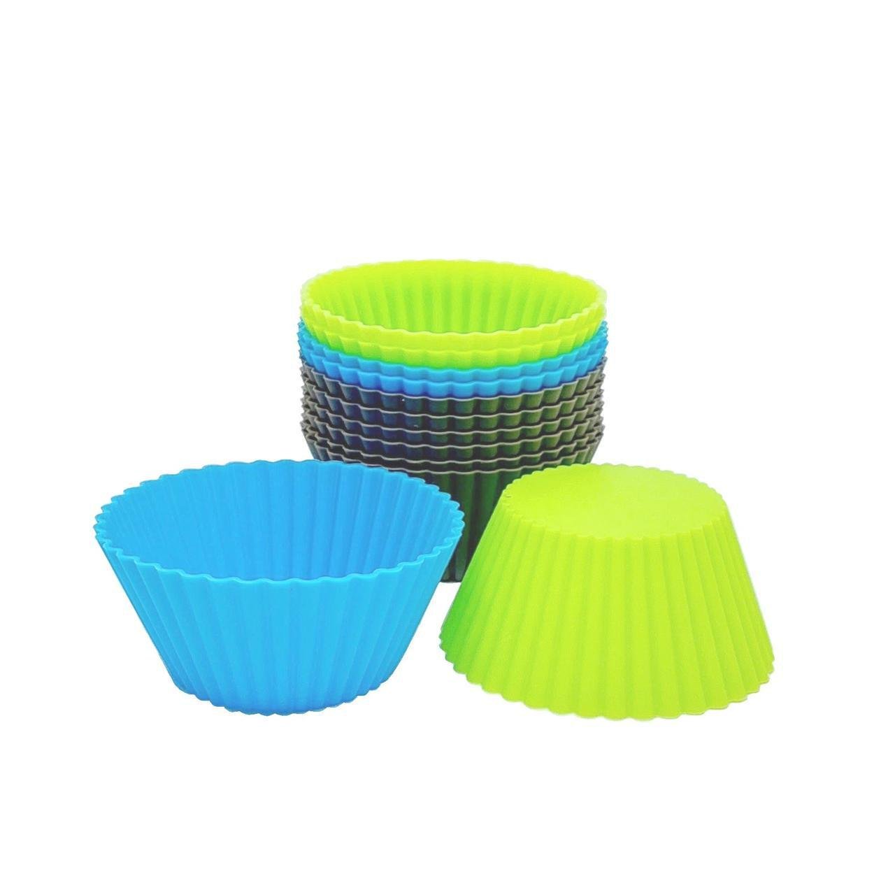 Набор силиконовых формочек для кексов и маффинов Empire №2 классика разноцветные 12 шт. (201949-12#2)