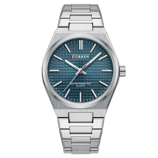 Наручные часы мужские Curren Silver-Blue кварцевые Серебристо-синий (8439)