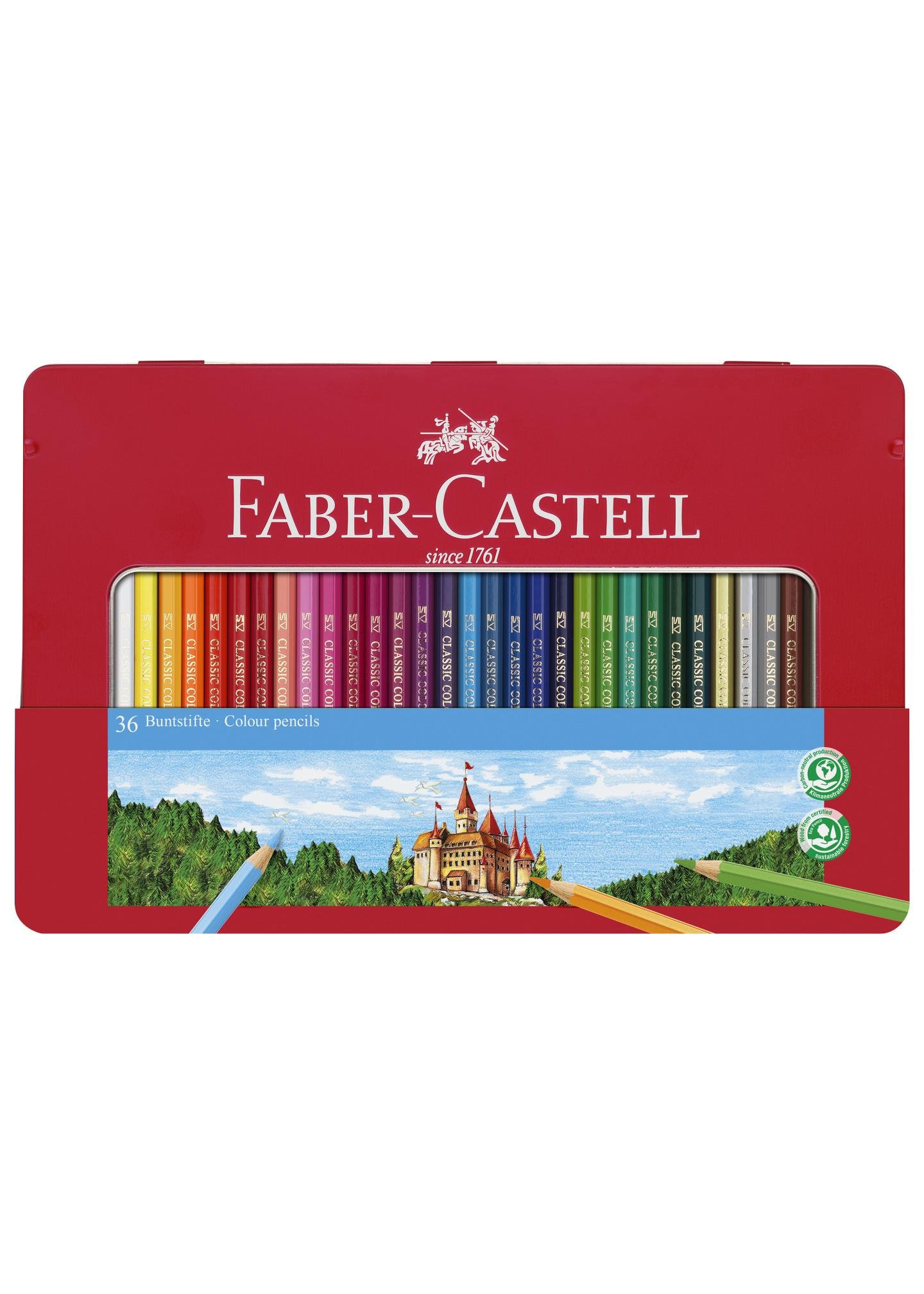 Набір олівців Faber-Castell Classic металева коробка 36 кольорів (115886)