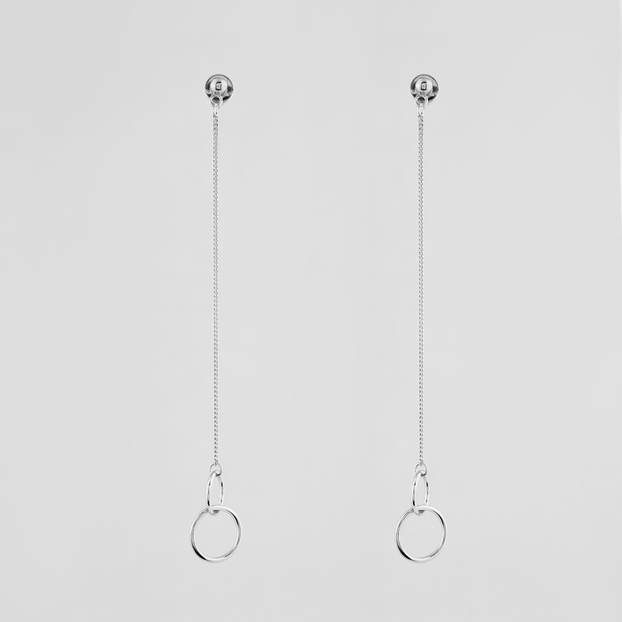 Серебряные серьги Minimal Смелый дуэт (12910)