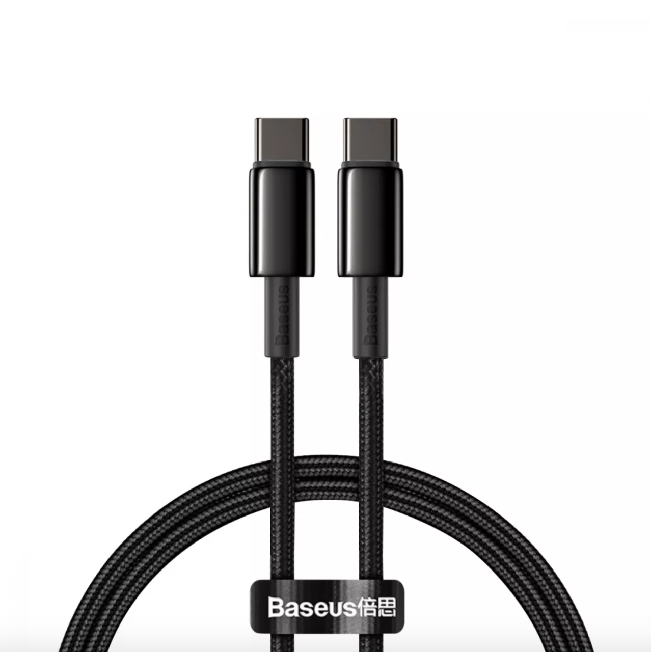 Кабель синхронизации Baseus Tungsten Gold Type C to Type C 100 W 1 м Black