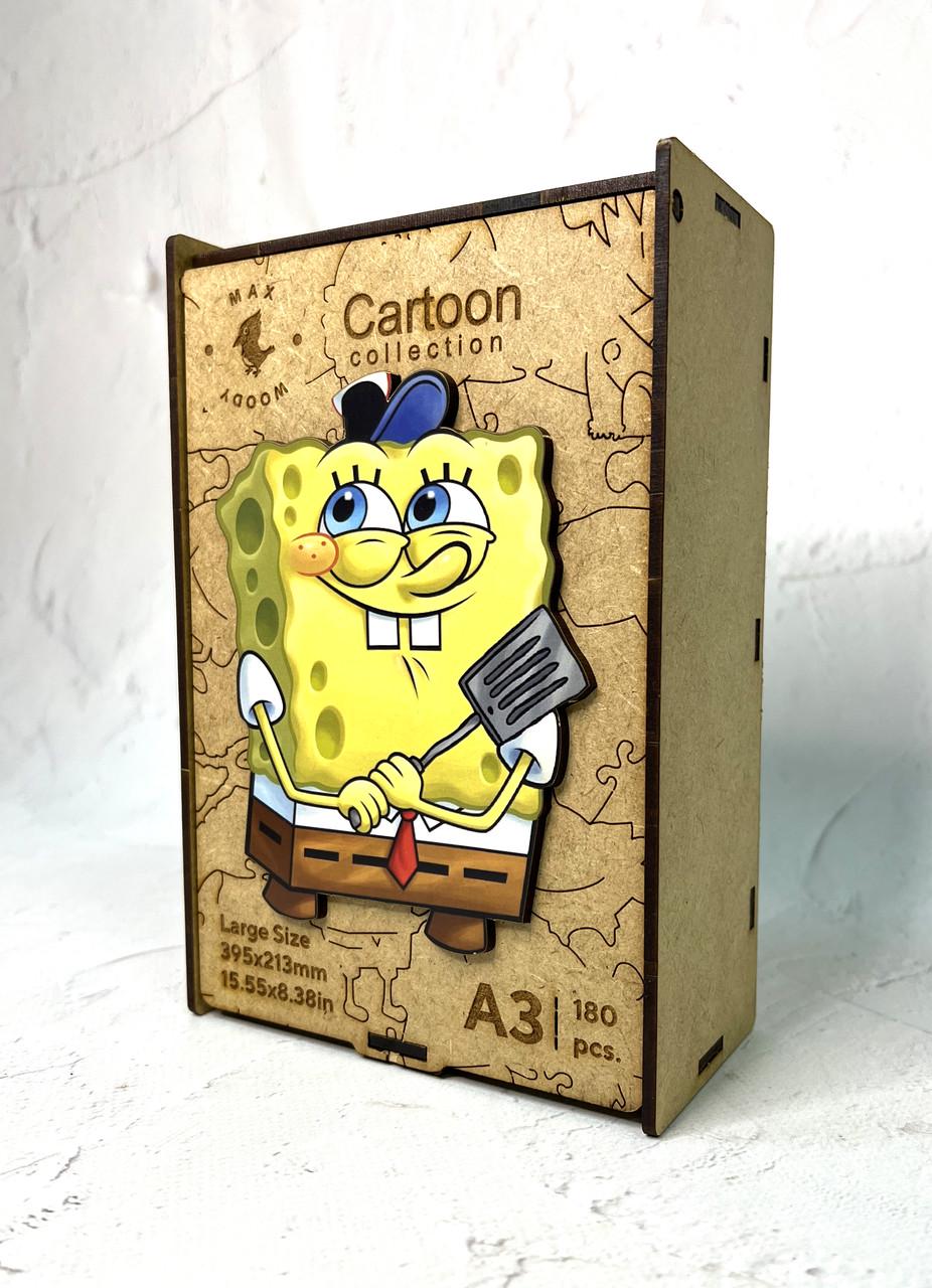 Пазл деревянный фигурный Max Woody Спанч Боб A3 180 деталей
