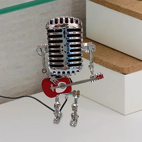 Світильник настільний у вигляді ретро-мікрофону (C01293) - фото 4 Світильник настільний у вигляді ретро-мікрофону (C01293) - фото 4